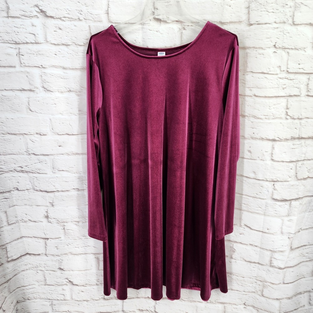 Old Navy Velvet Dress XL Long Sleeve Modest Church Romantic  Feminine Cottage
